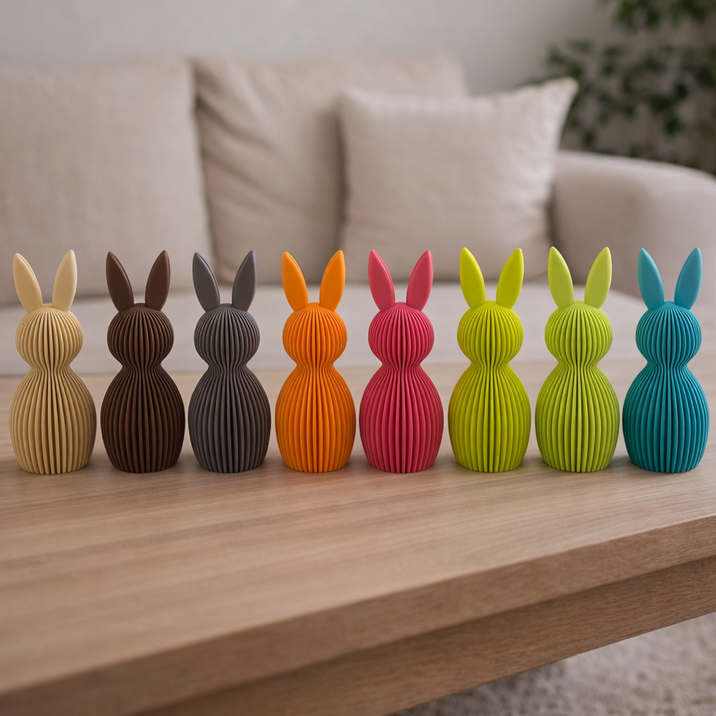Osterhase groß ca. 21 cm – moderne Deko im 3D-Look