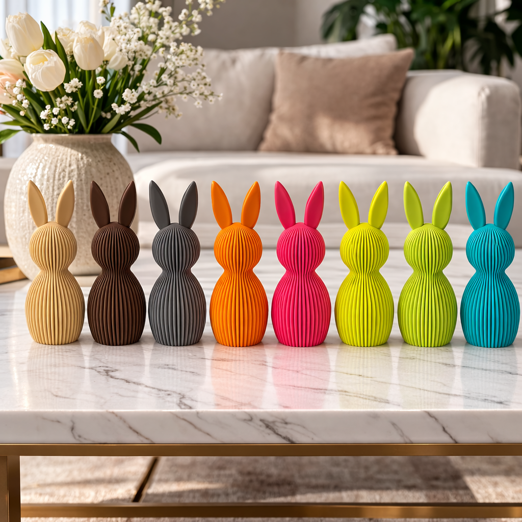 Osterhase mittel ca. 16 cm – moderne Deko im 3D-Look