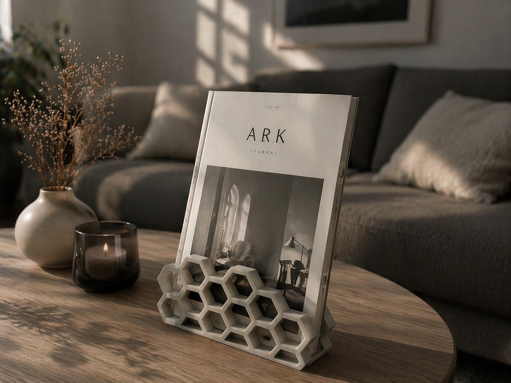 Geometrischer Magazinhalter – Modernes 3D Design